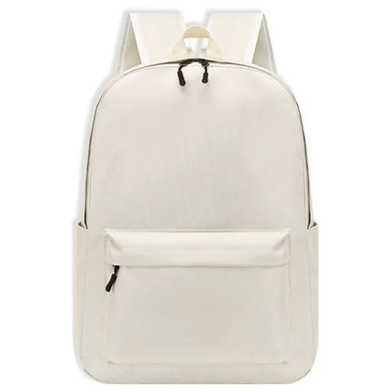 School Backpack, capacious unisex backpack for secondary school, printed, beige or black