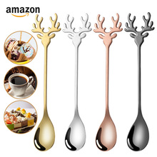 卡通勺子304不锈钢咖啡勺搅拌勺蜂蜜勺冰淇淋雪糕勺甜品勺小勺子