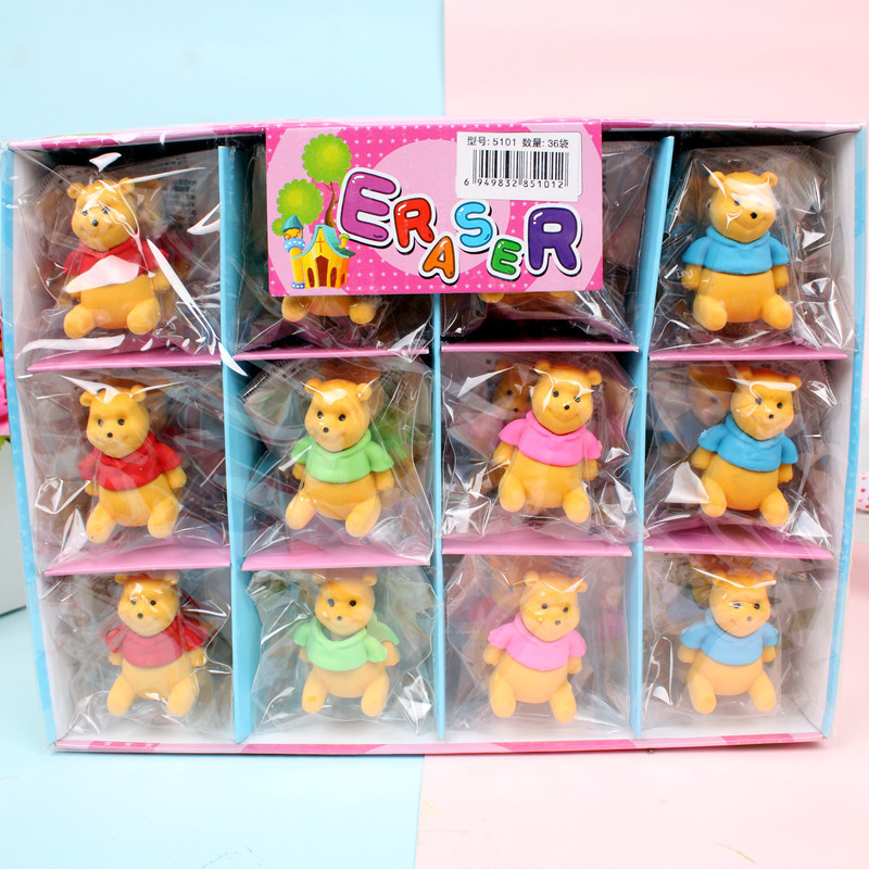 Borrador de Oso Desmontable 3D Realista de Dibujos Animados para Estudiantes, Regalo Creativo para Niños, Recompensa Festiva, Pequeño Obsequio para el Regreso a Clases