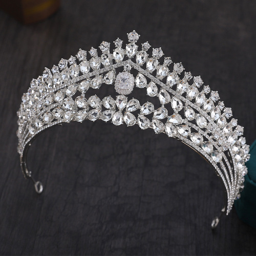 Cross-border direct selling European and American Korean version bridal crown princess hair accessories birthday crown wedding tiara crystal wedding tiara