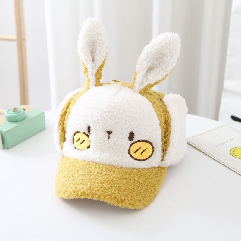 Winter new childrens hats cute cartoon big ears bunny warm baseball capspicture5