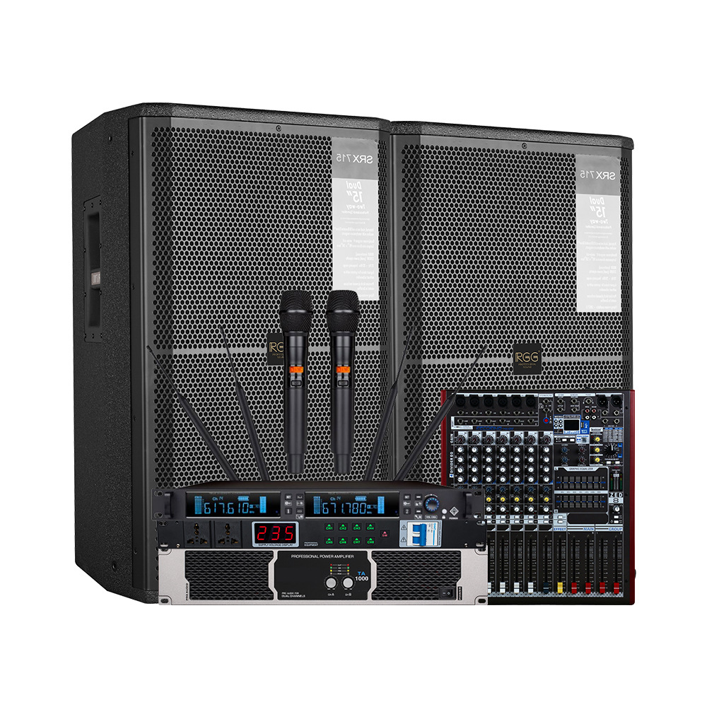 Juego de altavoces JBL del mismo modelo, doble de 15 pulgadas, de rango completo, profesionales, para escenarios, grandes espectáculos al aire libre y conciertos.