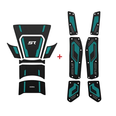 Motorcycle pedals Film Modification Accessories - aurora-green-fuel-tank-sticker-foot-pad