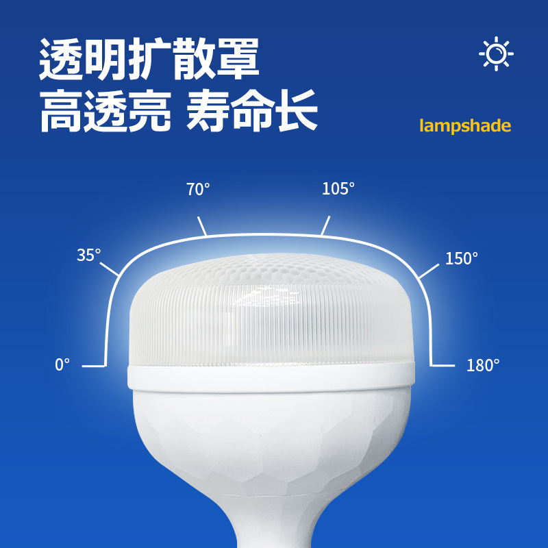 Lámpara LED personalizada cubierta transparente lámpara de lámpara de aluminio plástico de ahorro de energía iluminación doméstica luz blanca corriente constante e27 lámpara de tornillo