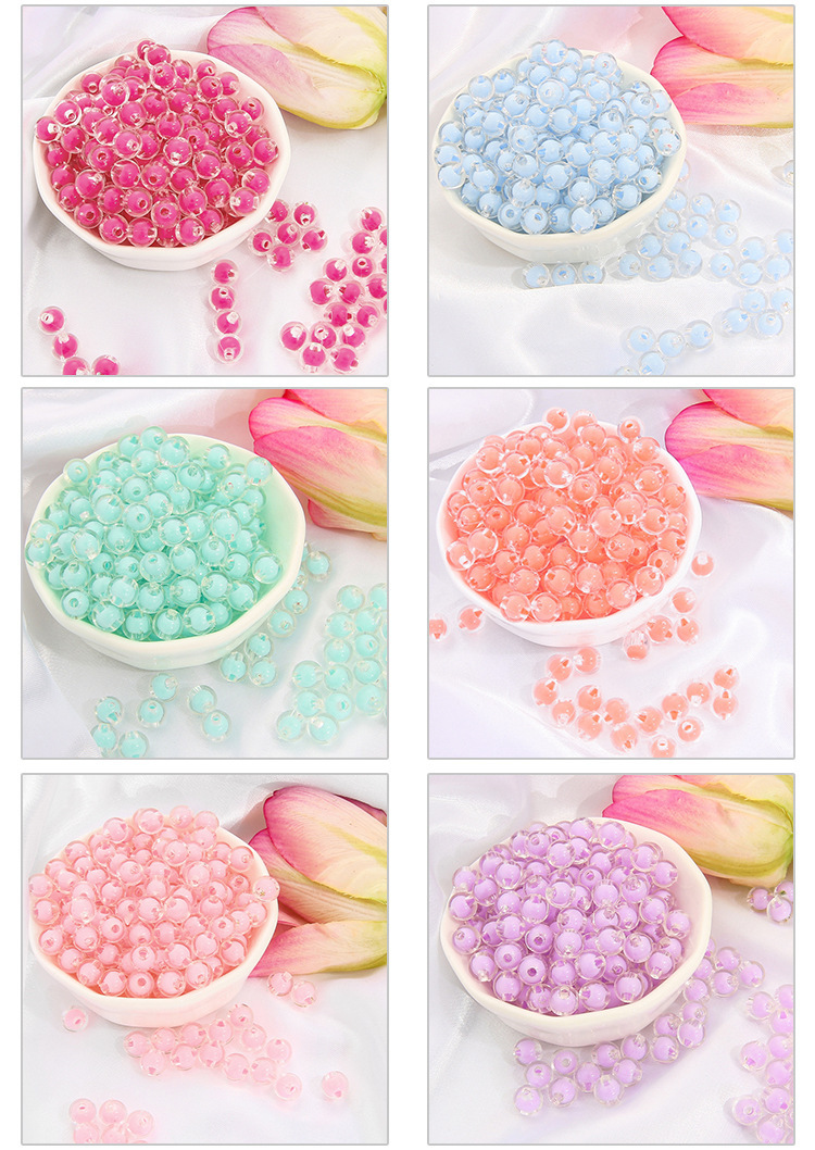 1 Set Diameter 8mm Hole 2~2.9mm Arylic Round Beads display picture 2