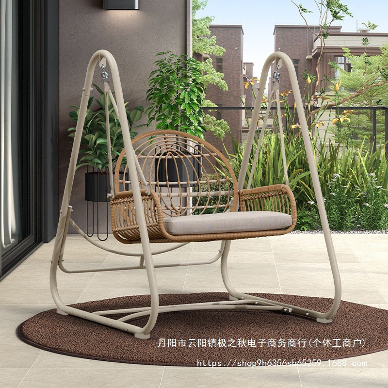 Factory Direct Sales Hanging Chair Home Balcony Single Indoor Swing Cradle Chair Living Room Double Internet Celebrity Hanging Basket Rattan Chair