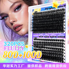ヨーロッパとアメリカのクロスボーダー DIY つけまつげシングルクラスターセグメント化毛 80D + 100D 混合厚くふわふわまつげ