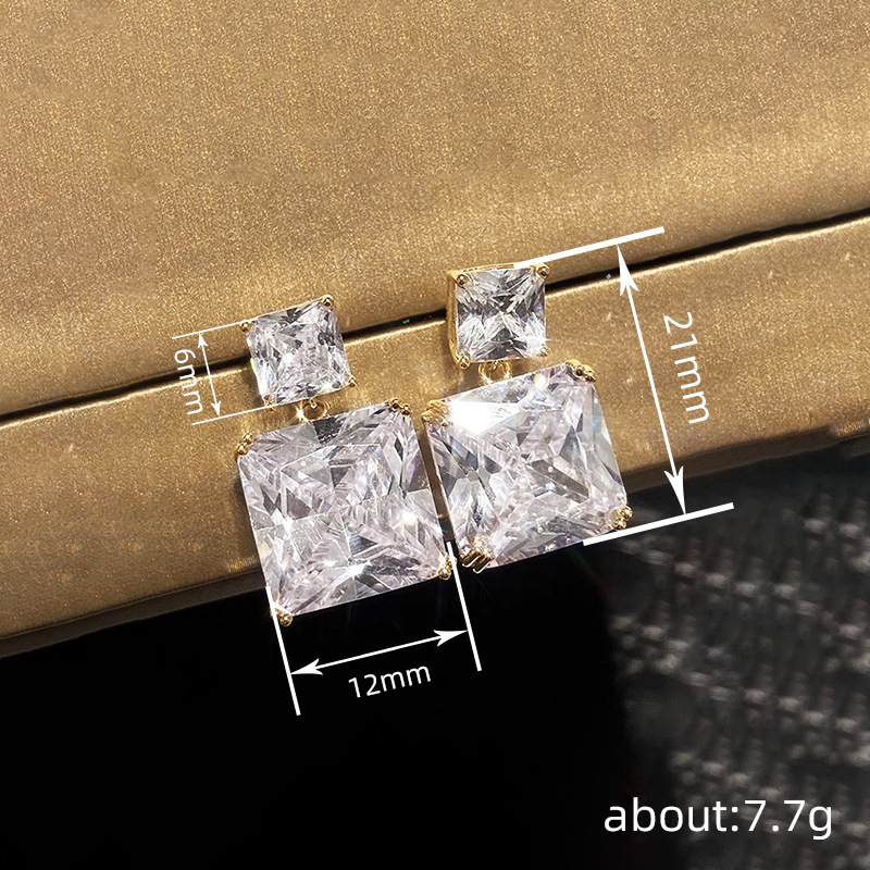 Hot Sale Earrings Geometric Square Design Ornament