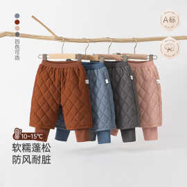 儿童棉裤秋冬季150g男女宝宝夹棉休闲裤保暖单裤新年外出穿休闲裤