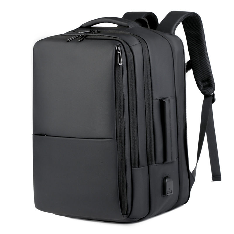 2025 New Commuting Leather Men's Laptop Business Backpack Expandable Water-Resistant Multifunctional Charging Bag_voghion.com
