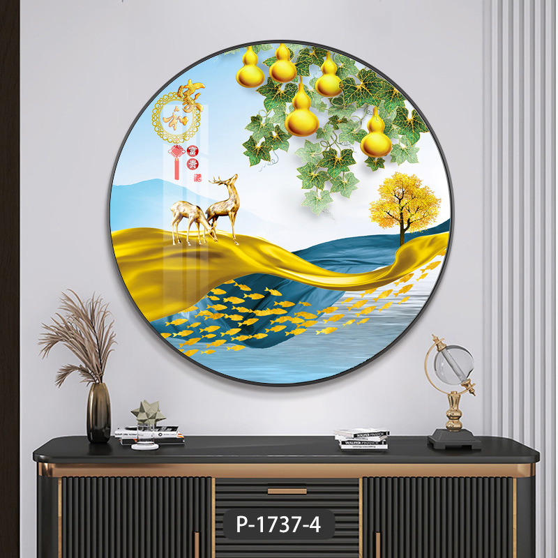 Nueve peces cuadros redondos porche pinturas decorativas lujosas pasillo fantasía pasillo comedor pinturas colgadas fondo de sofá sala de estar