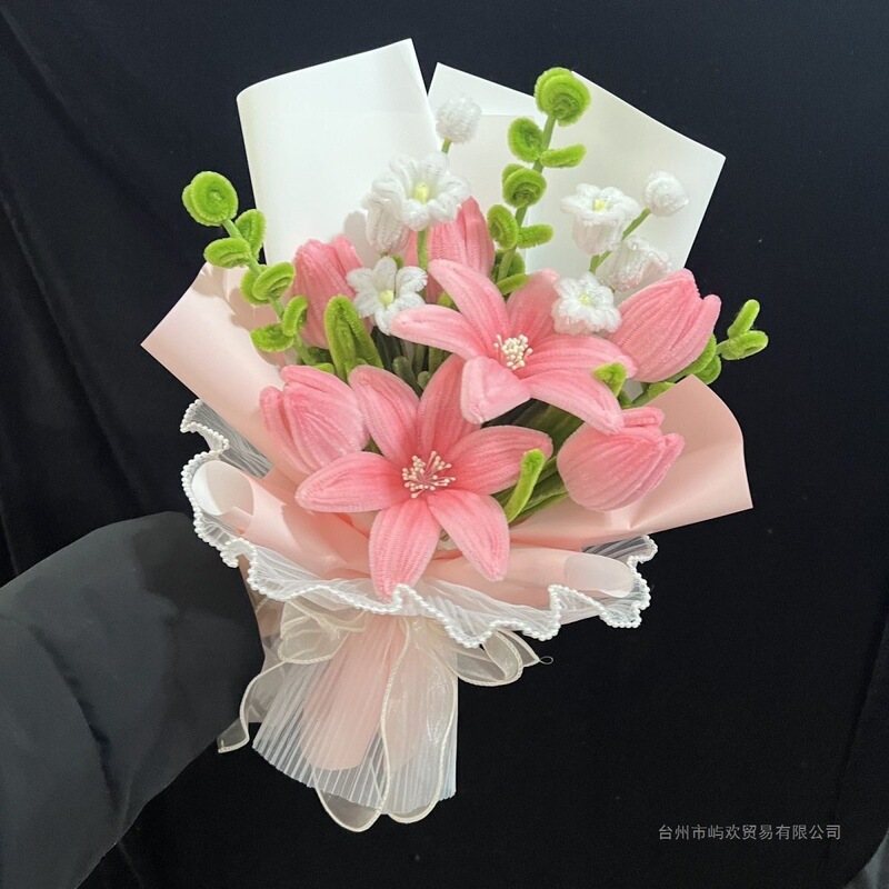 Twisted Stick Tulip and Rose Mixed Bouquet, Finished Product, Hand-Woven Hand-Held Flower Arrangement, Gift for Friends and Besties on Their Birthdays Twisted Stick Tulip and Rose Mixed Bouquet, Finished Product, Hand-Woven Hand-Held Flower Arrangement, Gift for Friends and Besties on Their Birthdays