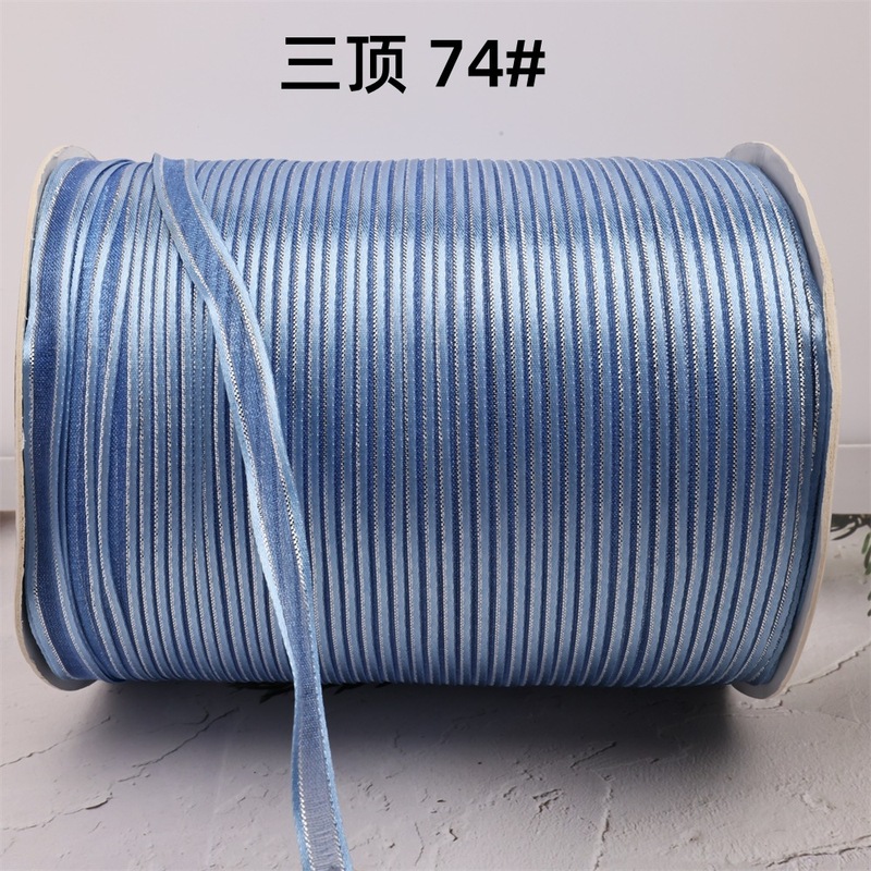 メーカー卸売 DIY 材料 6 ミリメートルエッジサテンミディアムメッシュシルバーエッジ雪糸リボン装飾ヘアアクセサリータグロープ商標吊り糸|undefined