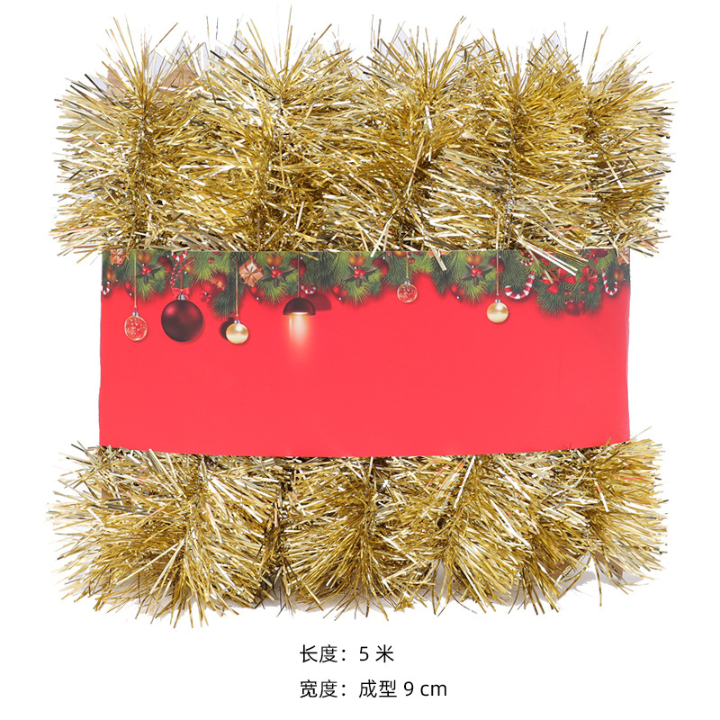 Fábrica transfronteriza directa: corona artificial de espumillón navideño verde de 15 m, decoraciones navideñas de mimbre para bodas