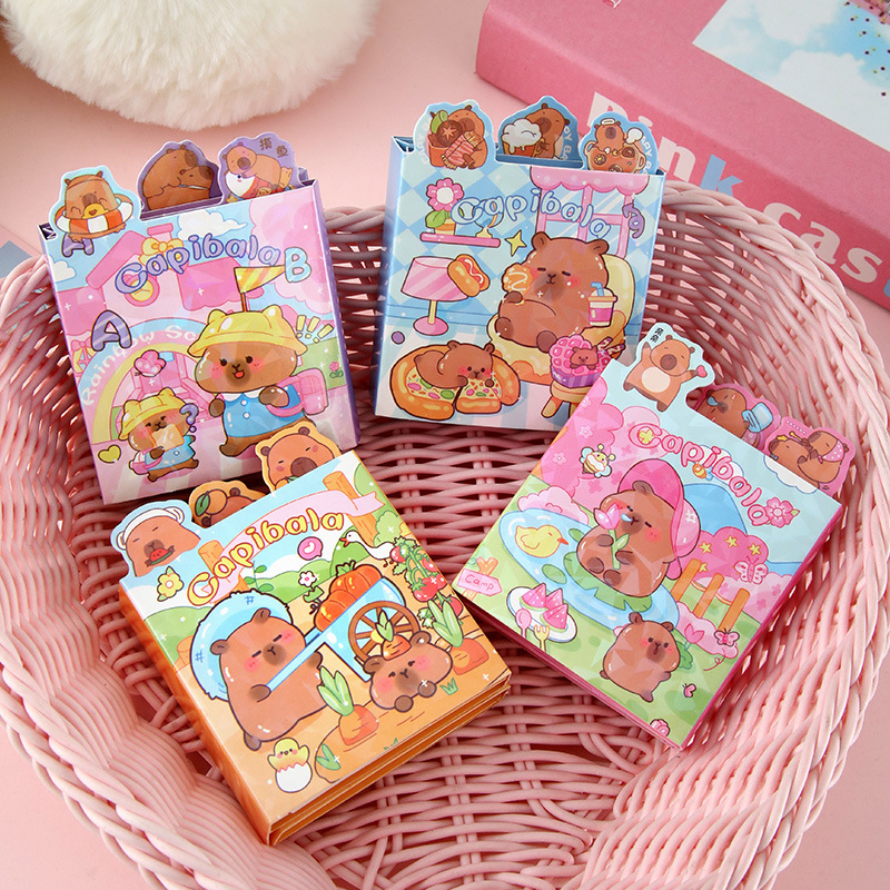 capabala 6-fold shape notepad capybara tear-off note office mamo pad creative journal material book