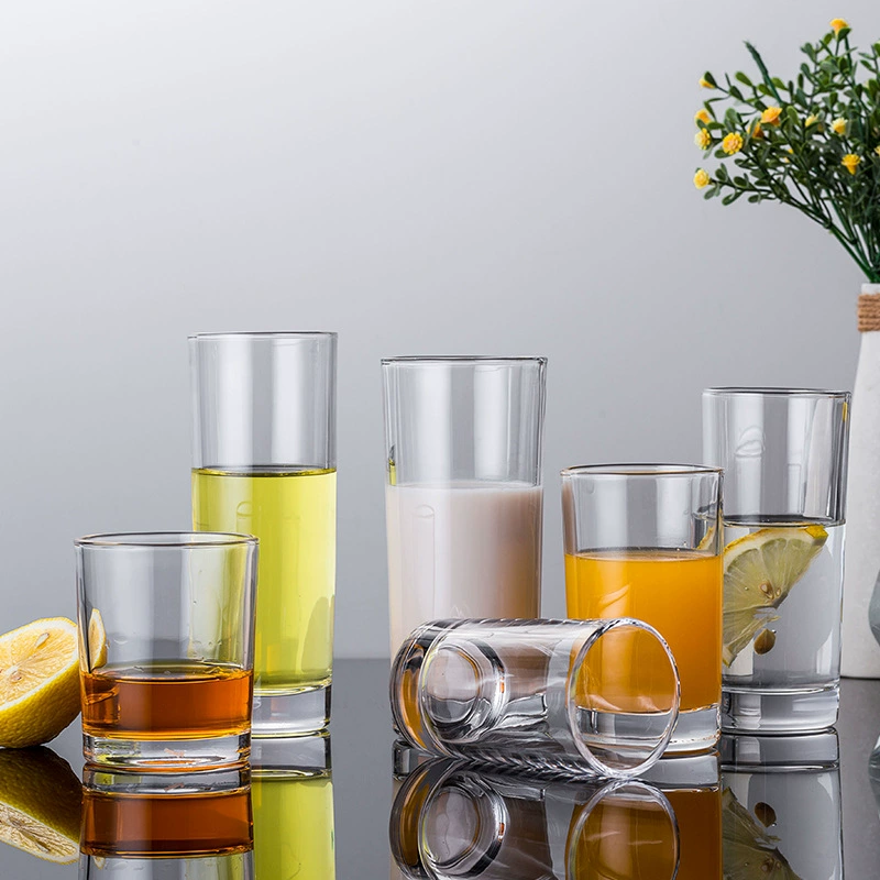 Прямая стеклянная обеденная чашка бар КТВ прозрачная пивная чашка круглый рот бытовой сок из стекла производители оптом H012