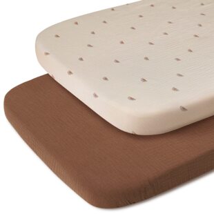 Cross-border Baby Cradle Bed Cover 2-piece Muslin Breathable Cotton Yarn Cradle Mattress Removable Change Cover