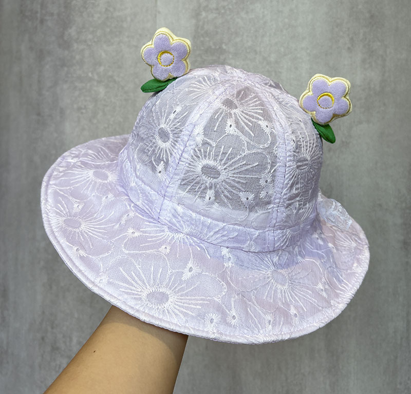 Sombrero de bebé primavera y verano sombrero delgado sombrero de sol bebé lindo sombrero de princesa niñas sombrero de pescador protector solar al aire libre coreano