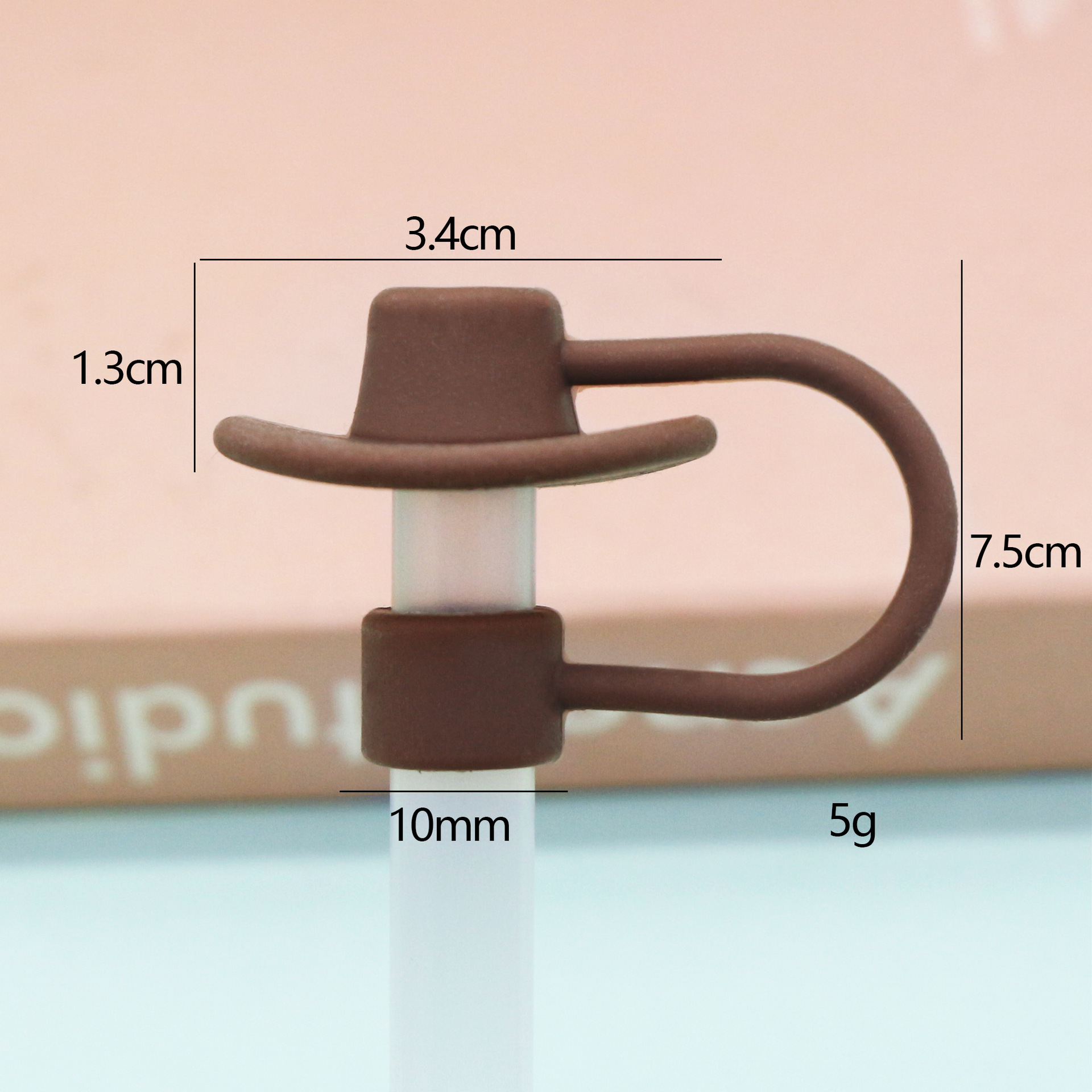 Sombrero vaquero marrón de silicona de 10 mm