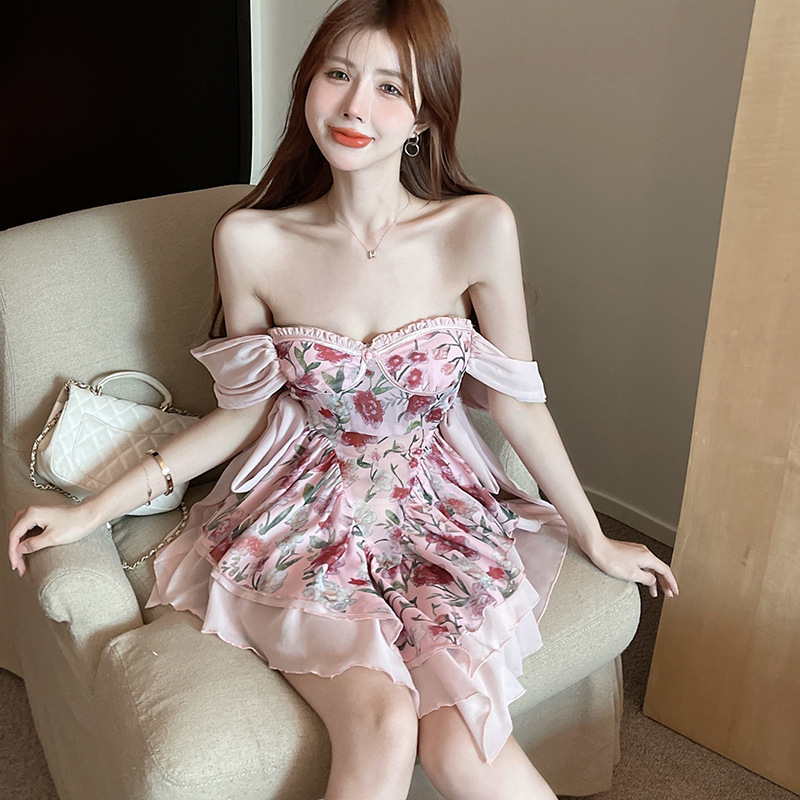 1326欧美东南亚跨境外贸女装批发碎花仙女裙抹胸蝴蝶结抹胸连衣裙|undefined