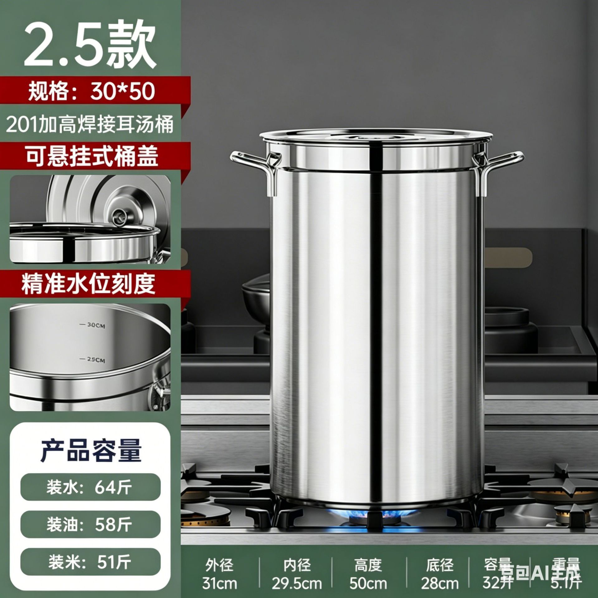 超厚加高款-30*50桶
