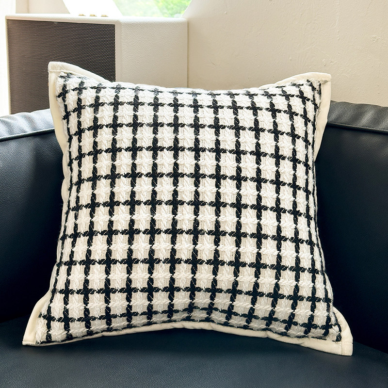 Luz de lujo de alta gama sofá de sala de estar almohada en el viento lindo cebra almohada de respaldo ventana almohada de ventana flotante almohada de respaldo funda negro y blanco