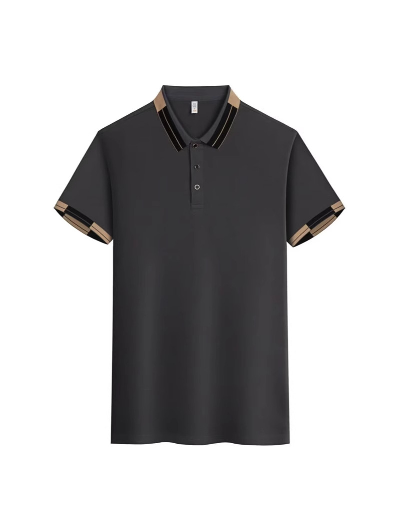 Camisas de verano de manga corta polo con cuello de color pesado con cuentas solona con collar de tela impresa personalizada logotipo