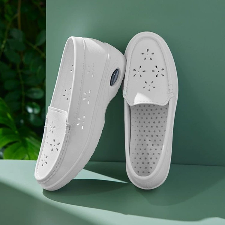 Обувь для медсестер женская с мягкой подошвой дышащая 2023 весна и осень новая воздушная подушка на толстой подошве Женская Больничная работа маленькая белая обувь оптом
