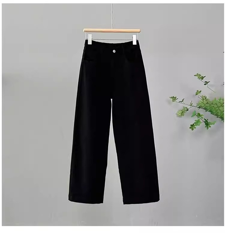 Quần ống đứng nữ cạp cao mỏng nhẹ mùa hè, dáng suông rộng rãi, ống hẹp dần — Màu hồng [tám điểm kiểu mùa hè] chi tiết 7