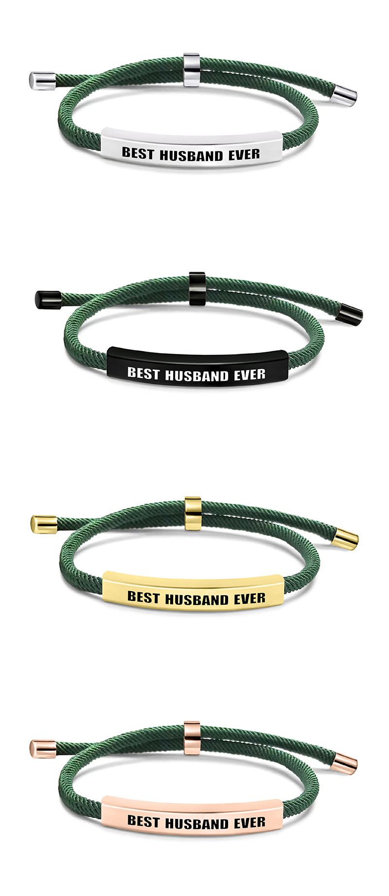 Couple, Unisex Gender Simple Style Letter 201 Stainless Steel Rope Woven Chain String Bracelets Wholesale
