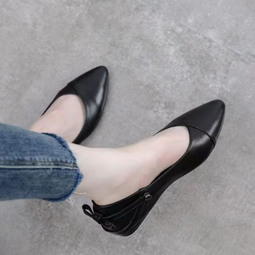2026 autumn new style soft sole single-layer shoes and flat sandals wholesale purchase comfortable women's shoes, shallow cut and low heel small leather shoes
