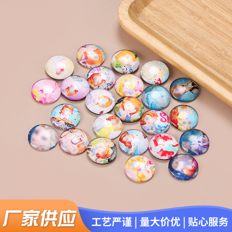 新款卡通公主水晶玻璃冰箱贴 水晶软磁冰箱贴 时光宝石diy配件