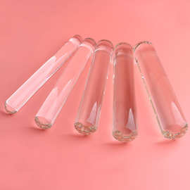 圆柱玻璃棒直棒阳具女用大号水晶肛塞按摩棒后庭成人自慰情趣用品