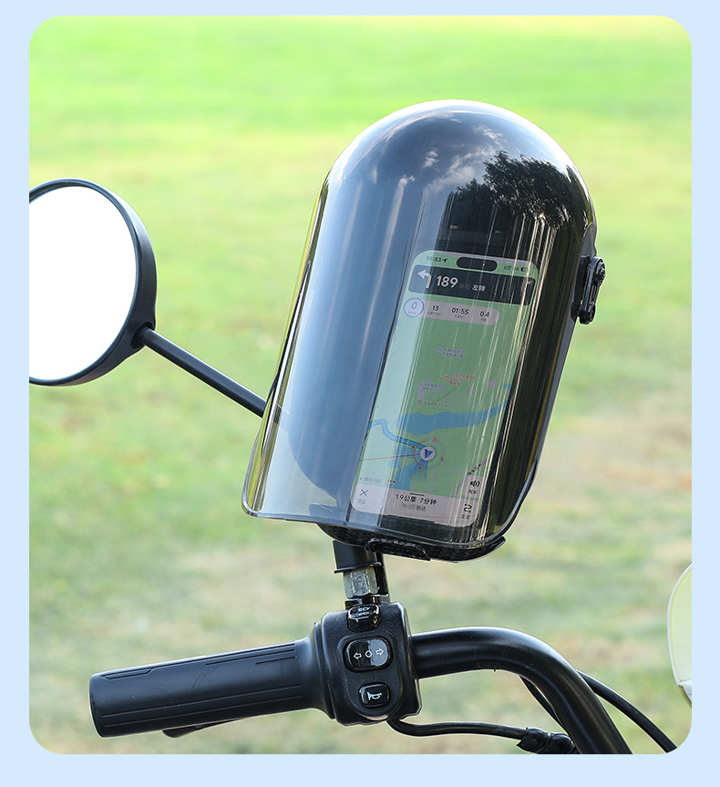 Electric Vehicle Delivery Rider Mobile Phone Holder Waterproof Cover for Motorcycles, Bicycles, and Tricycles, Universal Rain Protection and Sunshade