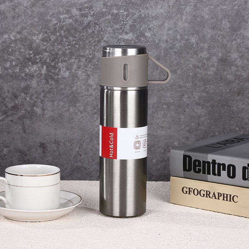 Juego de tazas de vacío de acero inoxidable 304 transfronterizo, una taza, tres cubiertas, doble capa, taza portátil de negocios, juego de tazas de regalo de oficina