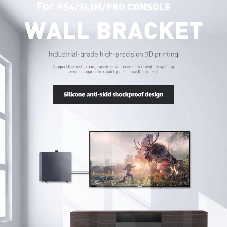Adecuado para ps4/ps4 pro/ps4 Slim host montado en la Pared Soporte ps4 serie host montado en la pared