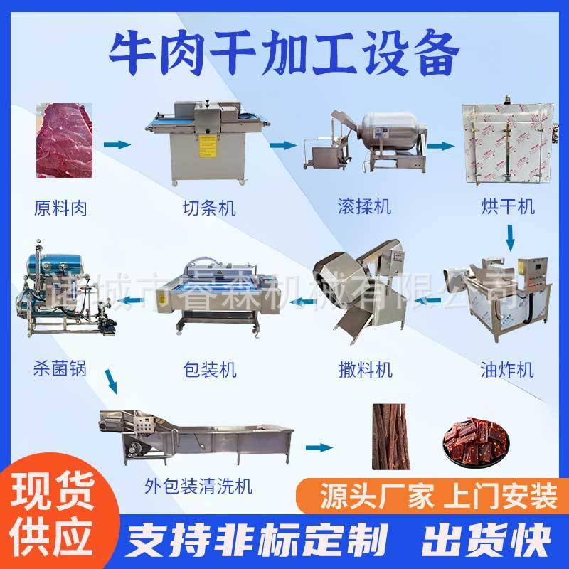牛肉干牛肉条深加工全套设备牛肉分割腌制设备香辣手撕牛肉粒机器
