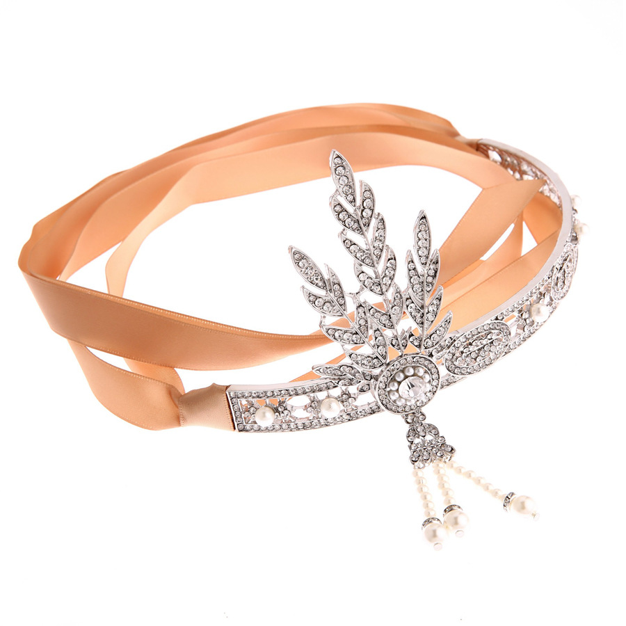 Gran Gatsby joyería mismo estilo Accesorios para el cabello corona europea y americana joyería nupcial perla femenina accesorios para el cabello fábrica al por mayor