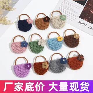 森系可爱包包花朵篮子胸针小众手工针织精致胸花装饰品配件编织