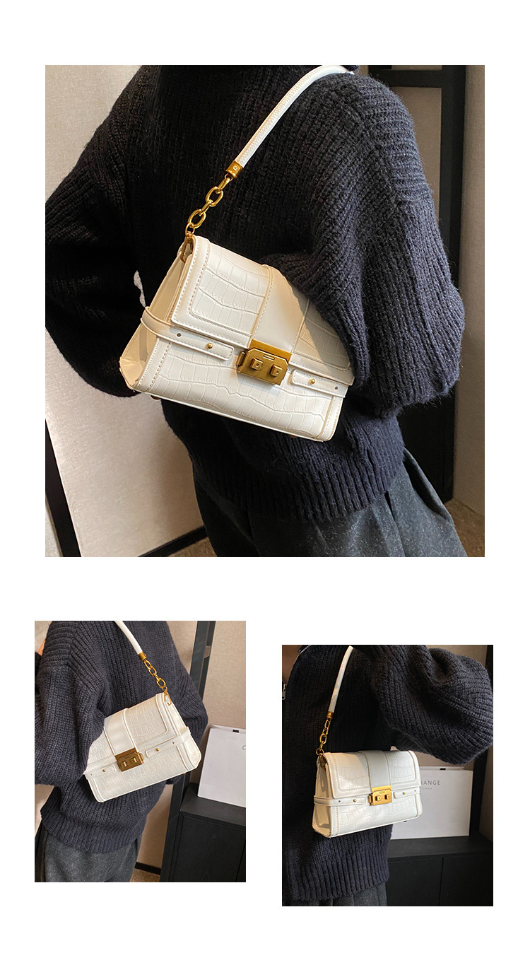 Stone Pattern Single Shoulder Underarm Bag For Women's 2023 Winter New Versatile Small Square Bag, Unique And Western Style Crossbody Bag _voghion.com