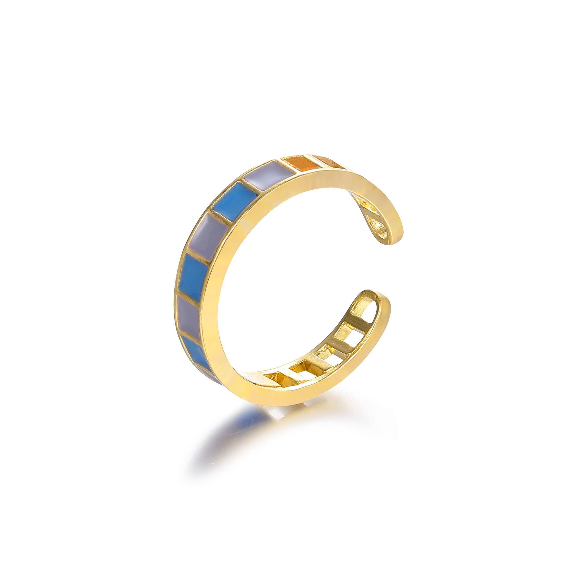 Minimalist Emerald Ring For Women Adjustable Gold Plated Design_voghion.com