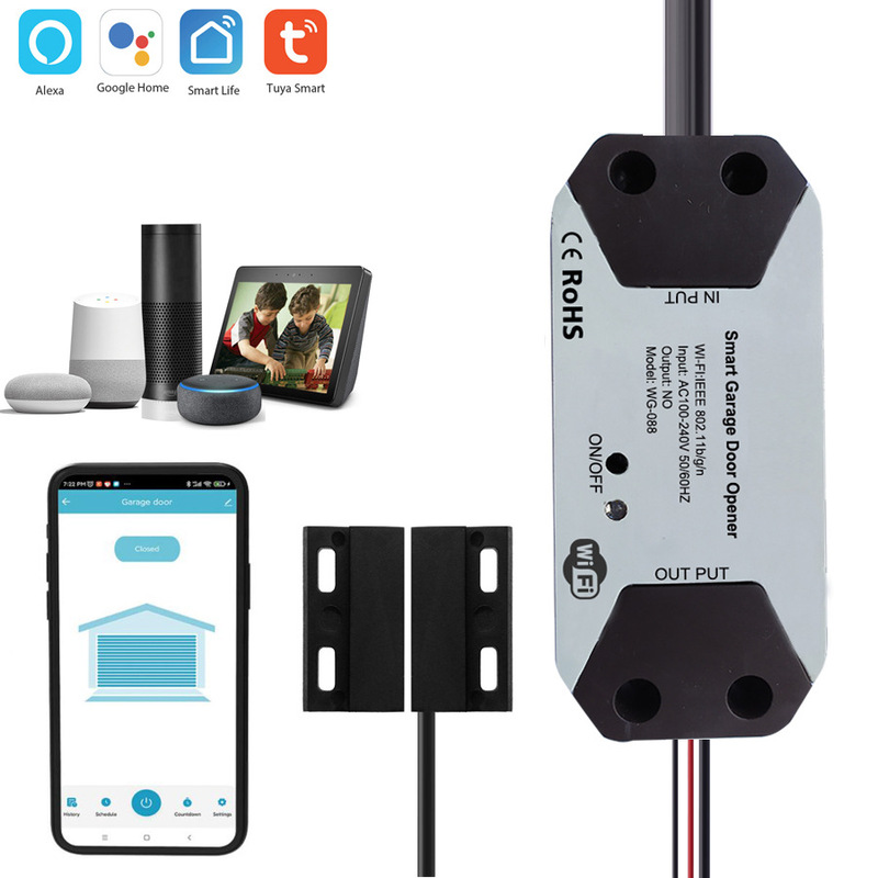 Tuya WIFIガレージドアコントローラー、tuyaアプリによるリモートコントロール、タイマー付きスマートガレージドアオープナー|undefined