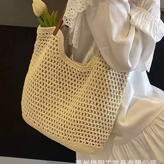 编织包2025夏季沙滩包休闲镂空网纹编织包轻便手提包包女