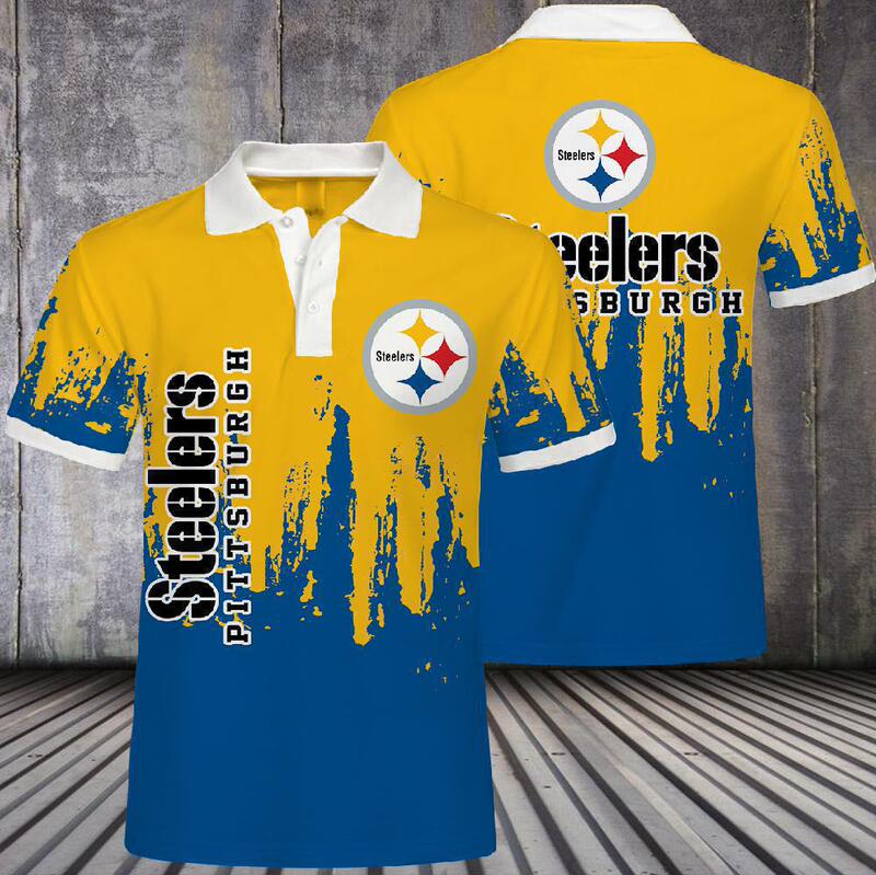 2022 Amazon New Men's Short Sleeve Loose Trendy 3D Digital Print NFL Football Polo Shirt Short Sleeve Top