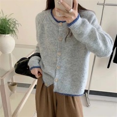 2025春秋季新款软糯韩版宽松休闲设计感毛衣女针织开衫感外套上衣