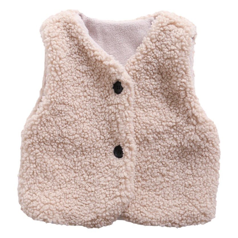 Children's Clothing 2026 Winter New Style Kids' Warm Vest Korean Style Boys and Girls Lamb Wool Fleece Thickened Vest