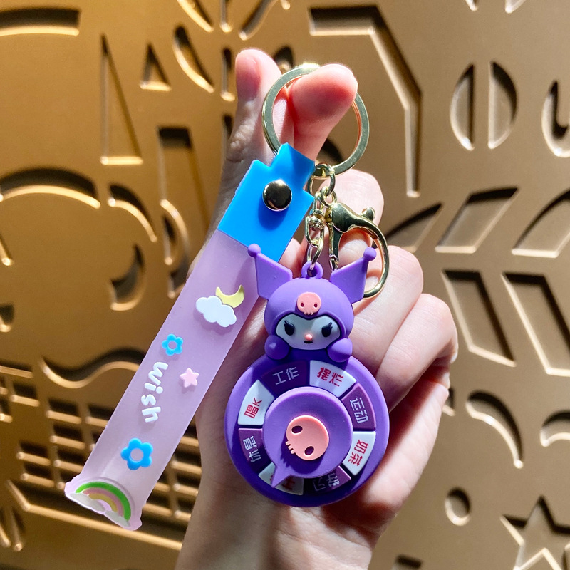 Llavero de dibujos animados de Sanrio con diseño de perro de orejas grandes, colgante, adorno de llavero de Kuromi, artículos pequeños, pequeño regalo