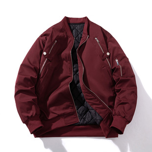 American retro workwear jacket men's autumn and winter simple baseball uniform women's MA1 flight jacket couple cotton jacket fashion