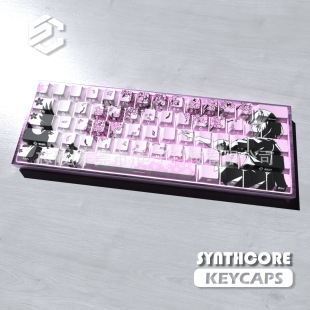Sakura powder 74 key cap (boxed) original side engraved light transmission PBT sublimation cute high color value key cap suitable