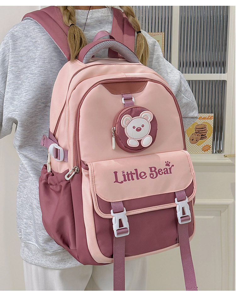 Vintage-Inspired School Backpack For Teens - Stylish & Spacious Unisex Bookbag With Breathable Cushion Straps, Trendy Color Block Design_voghion.com